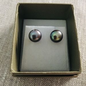 NWT Honora 7mm Black Freshwater Pearl Earrings